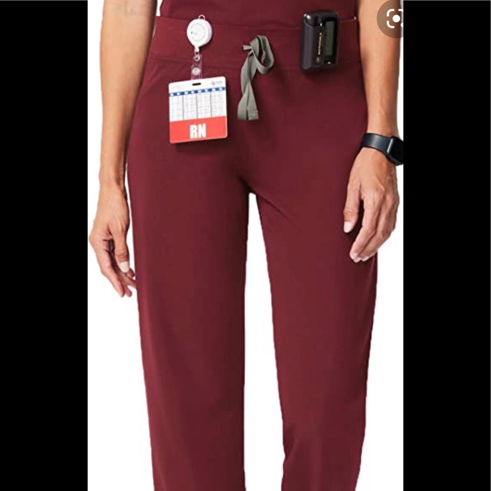 Maroon Livingston Fig scrub pants